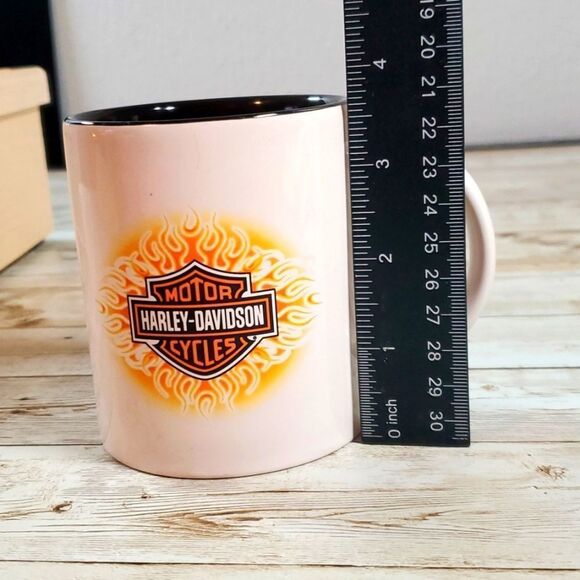 Harley-Davidson‎ Flames Bar & Shield Logo White Coffee Mug - Picture 5 of 5